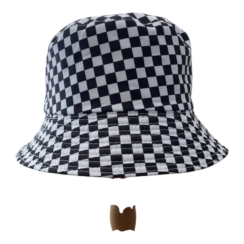 Checkered Black and White Reversible Bucket Hat Unisex